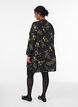 Jurk met bloemenprint en striksluiting, Zwart, Model image number 2