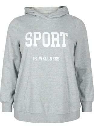 Sweat hoodie, Light Grey Melange, Packshot image number 0