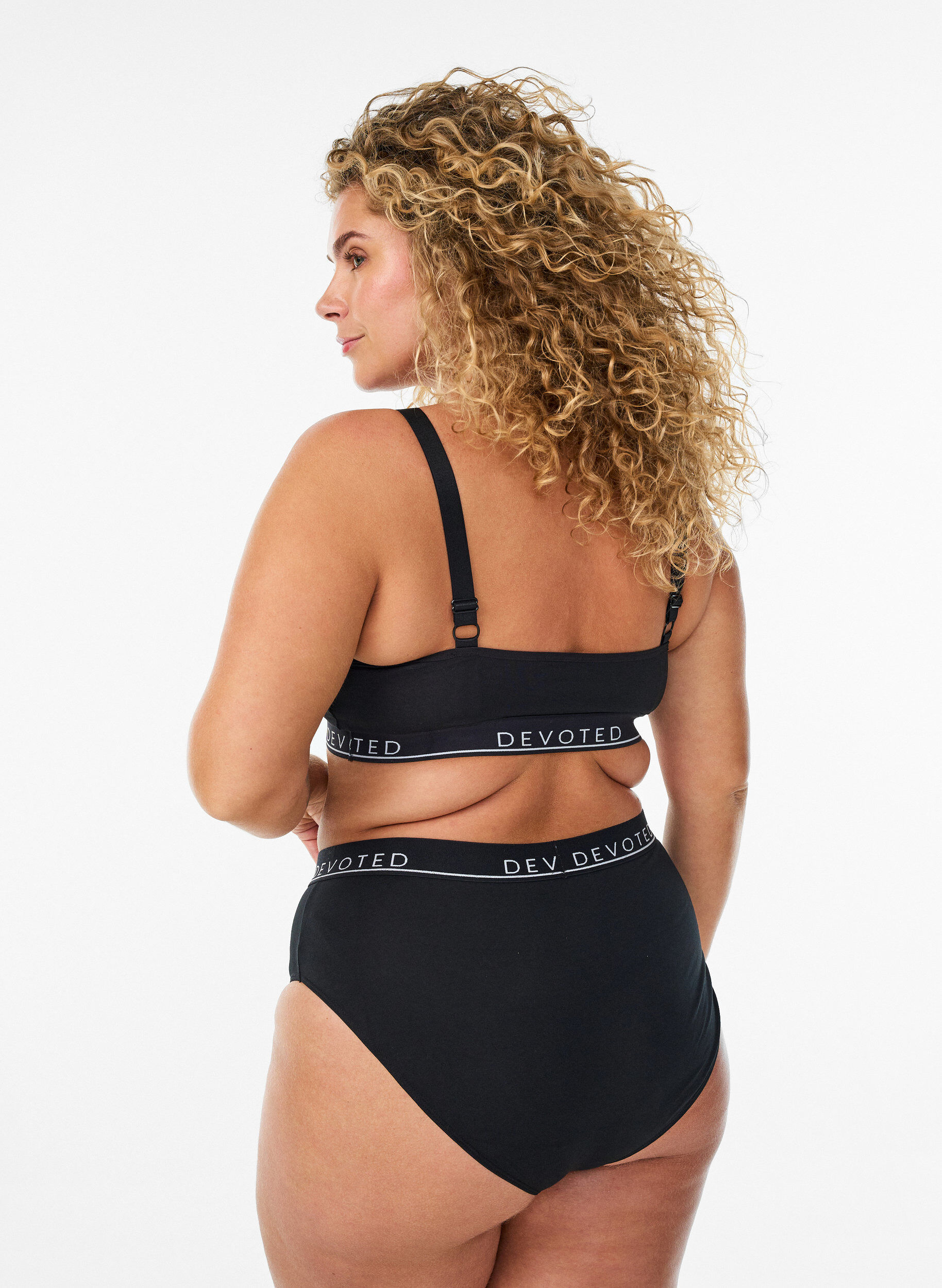 ZizziCulotte en coton &agrave; taille r&eacute;guli&egrave;re, Noir, Model image number 1