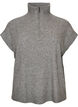 Gilet en maille avec col montant et zip court, Gris, Packshot image number 0