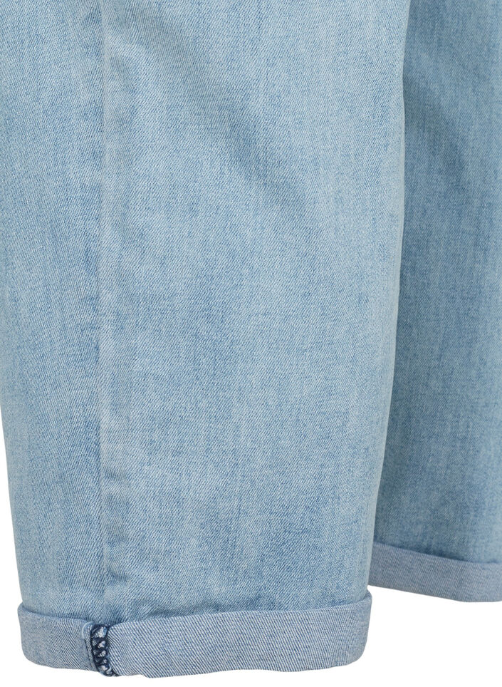 Jean 7/8 retroussé et taille haute, Bleu Clair, Packshot image number 3