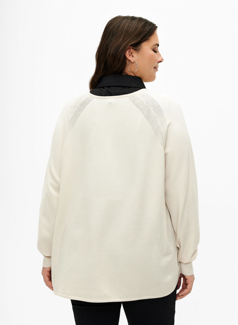 Chemisier en tricot à manches raglan, Birch Mel., Model image number 1