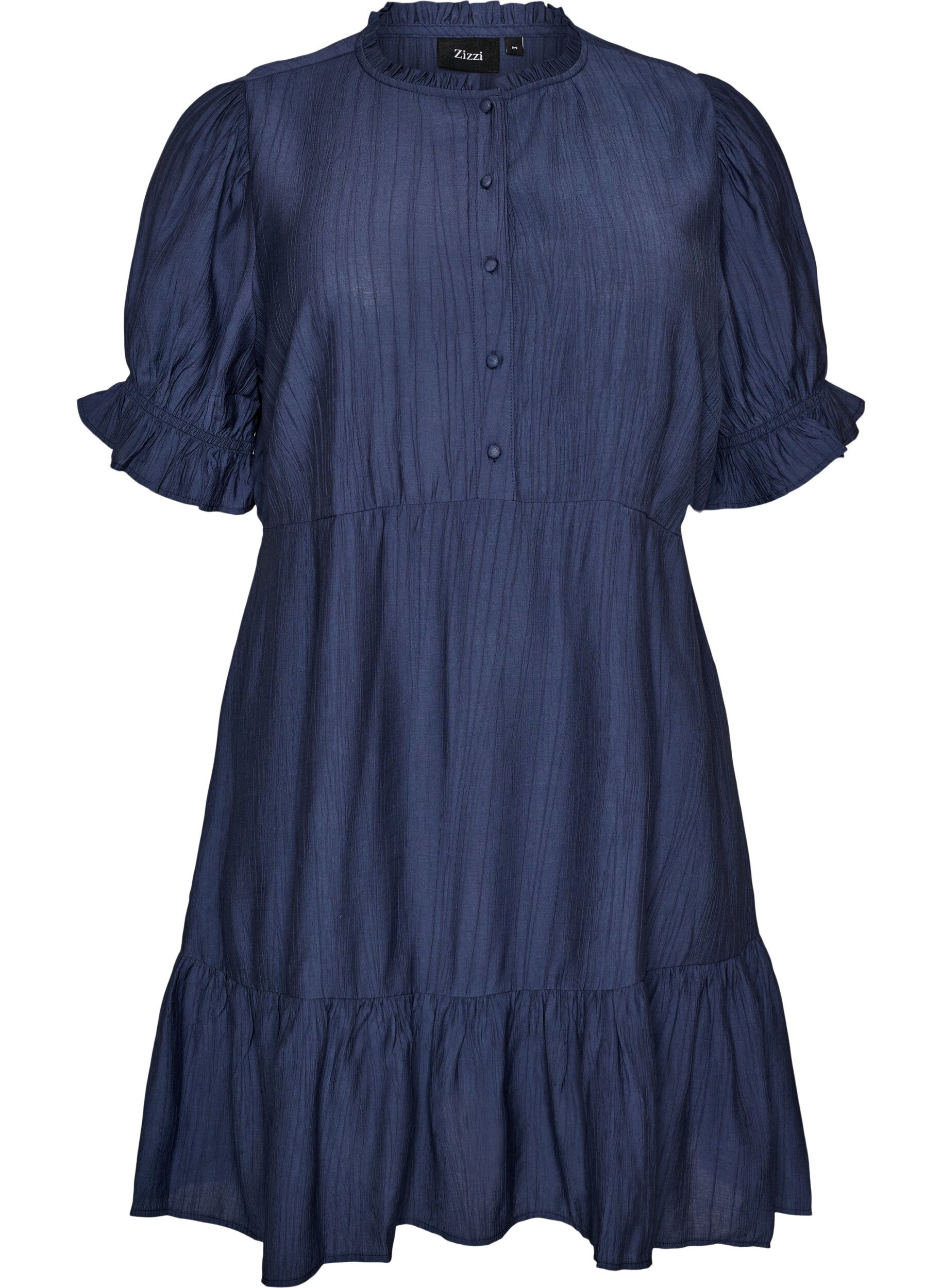 Robe courte en viscose avec volants