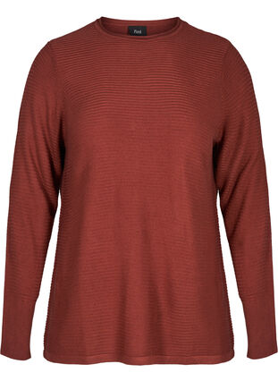 Gebreide geribbelde sweater met ronde hals , Wild Ginger, Packshot image number 0