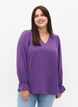 V-hals blouse met lange mouw, Pansy, Model image number 0