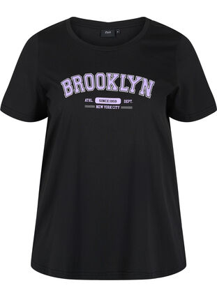 Katoenen t-shirt met print, Black Brooklyn, Packshot image number 0