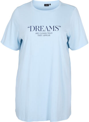 T-shirt de pyjama oversize en coton biologique, Cashmere Blue DREAMS, Packshot image number 0