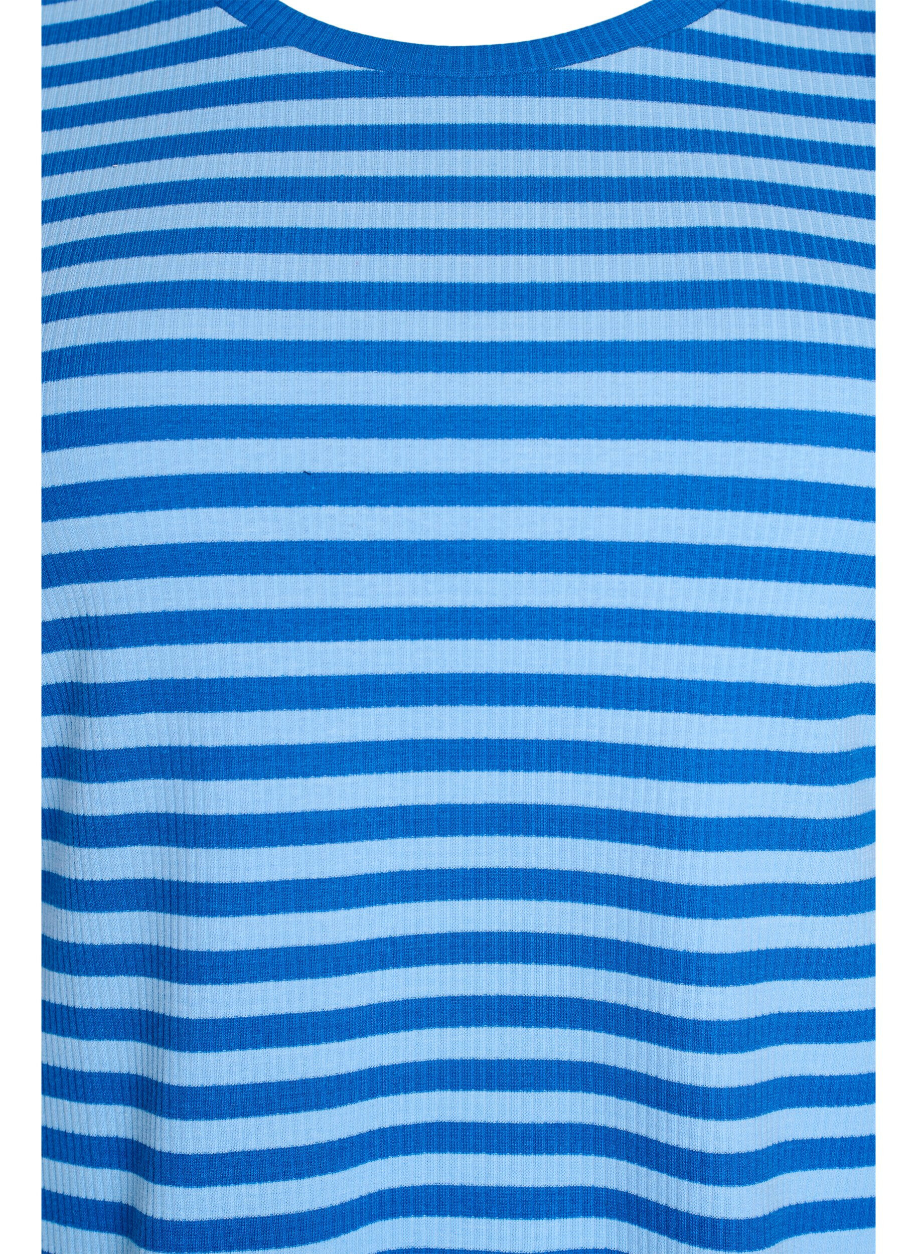 ZizziT-shirt ray&eacute; &agrave; texture c&ocirc;tel&eacute;e, Bleu Clair, Packshot image number 2