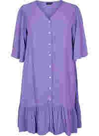 Viscose blouse jurk met korte mouwen