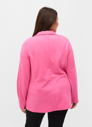 Blazer simple avec bouton et poches décoratives, Azalea Pink, Model image number 1
