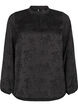 Satijnen blouse met ton-sur-ton patroon, Black, Packshot image number 0