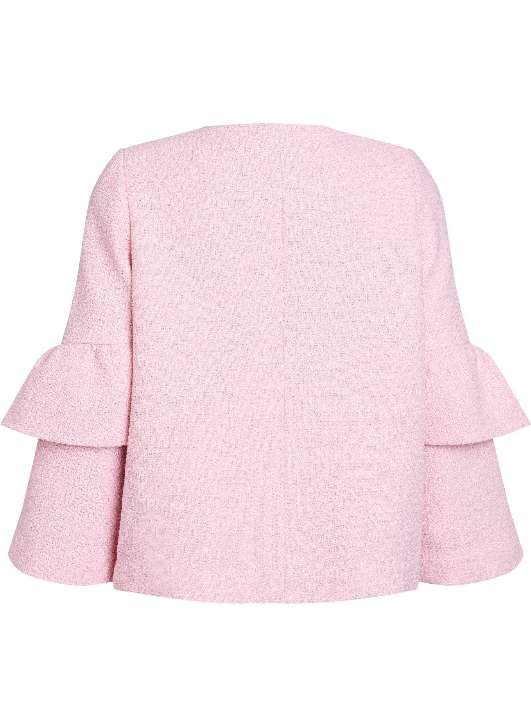 Zizzi Veste boucl&eacute;e avec volants, Rose, Packshot image number 1