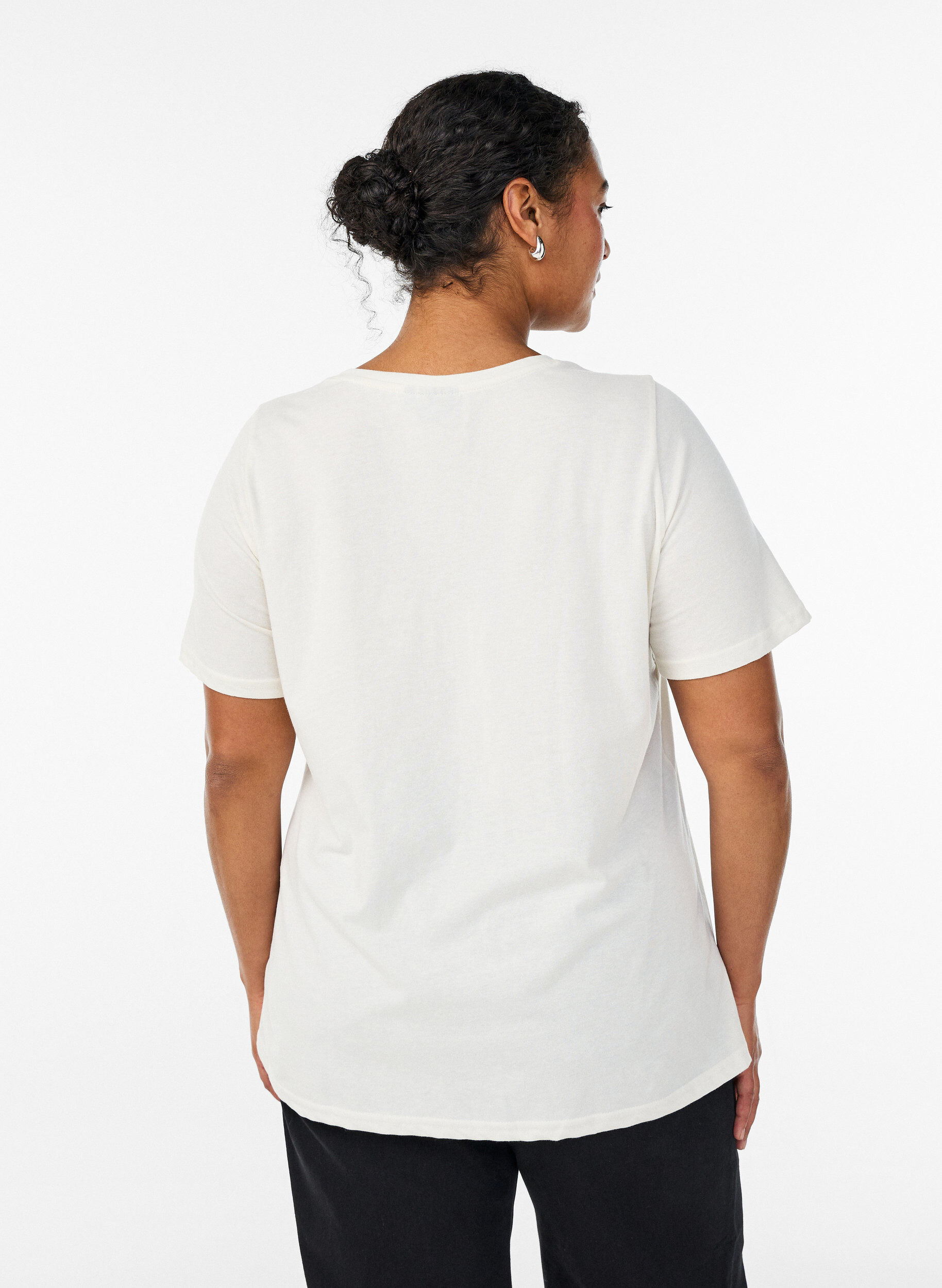 Zizzi FLASH - T-shirt imprim&eacute;, Blanc, Model image number 2