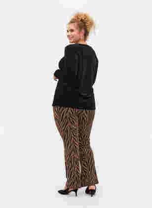 Pantalon à motifs avec paillettes, Black Lurex AOP, Model
