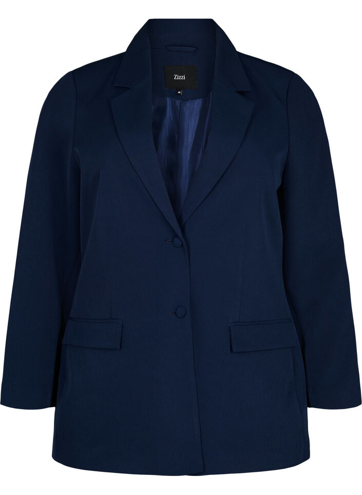 Klassieke blazer met knoopsluiting, Navy Blazer, Packshot image number 0