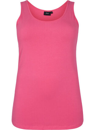 Top basique de couleur unie en coton, Hot Pink, Packshot image number 0