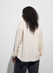 Blouse en viscose avec col en V et ourlet arrondi, Beige, Model image number 2