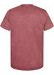 T-shirt en coton avec imprim&eacute; sur le devant et effet d&eacute;lav&eacute;, Bordeaux, Packshot image number 1