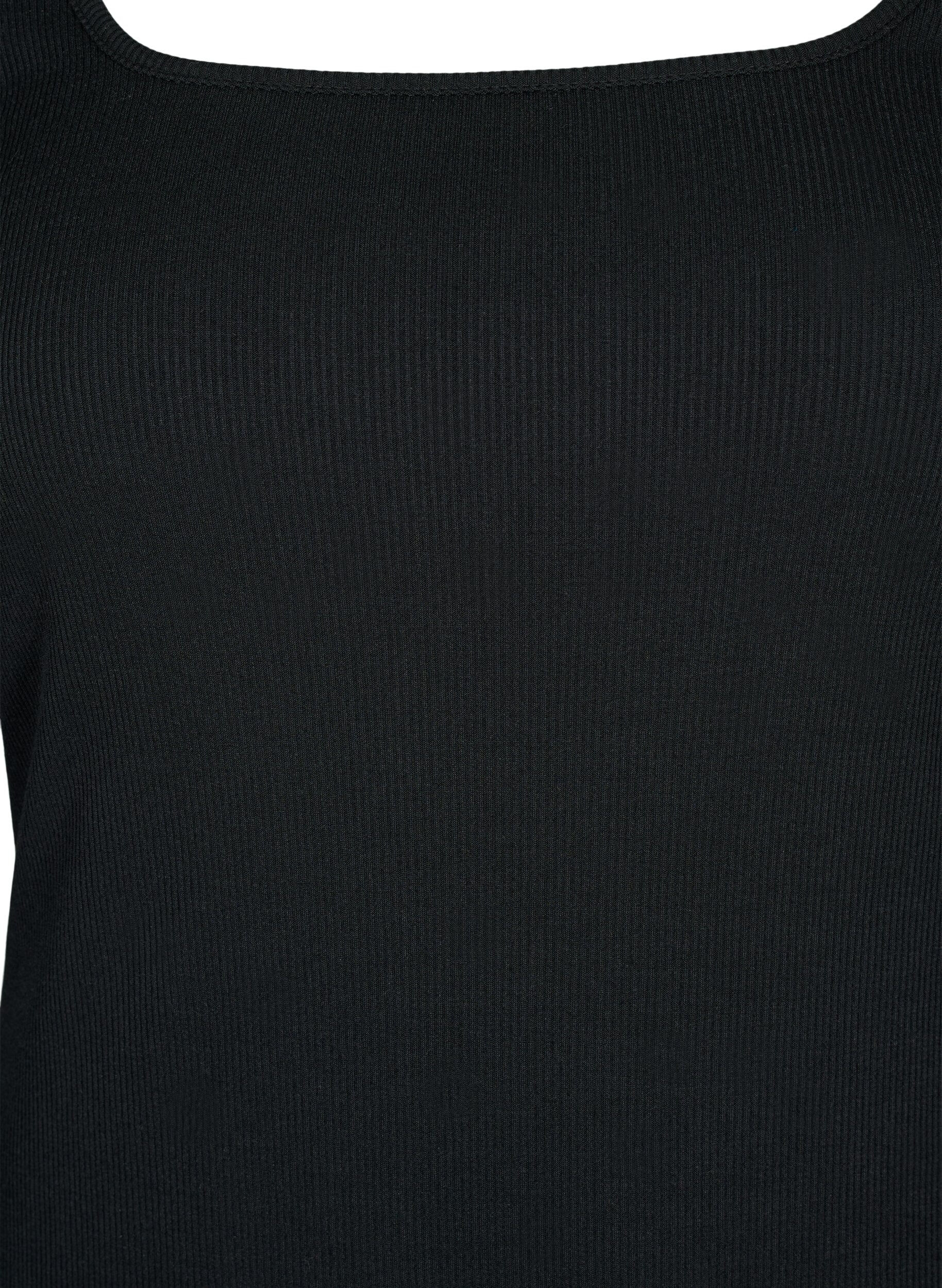 ZizziNauw aansluitende jurk met lange mouwen en een split, Black, Packshot image number 2