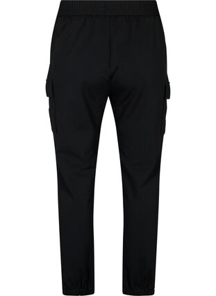 Pantalon cargo avec taille élastique, Black, Packshot image number 1