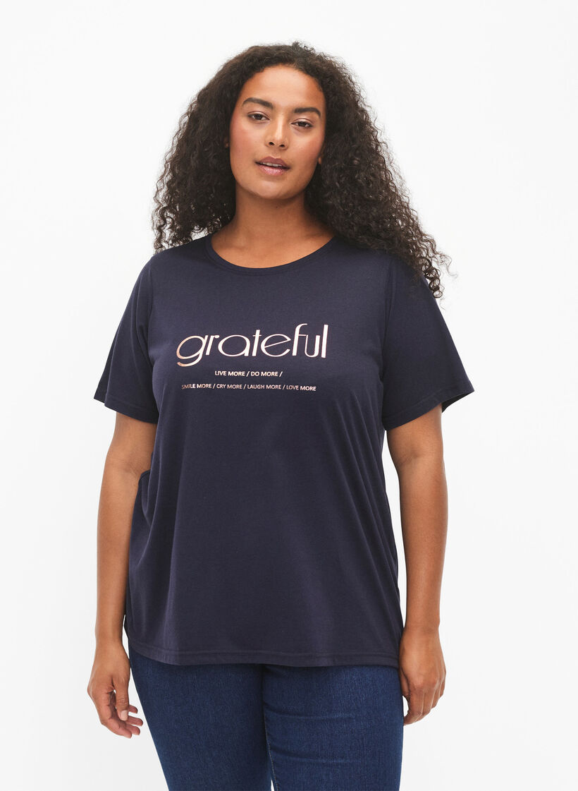 FLASH - T-shirt met motief, Navy Bl Rose Gold, Model image number 0