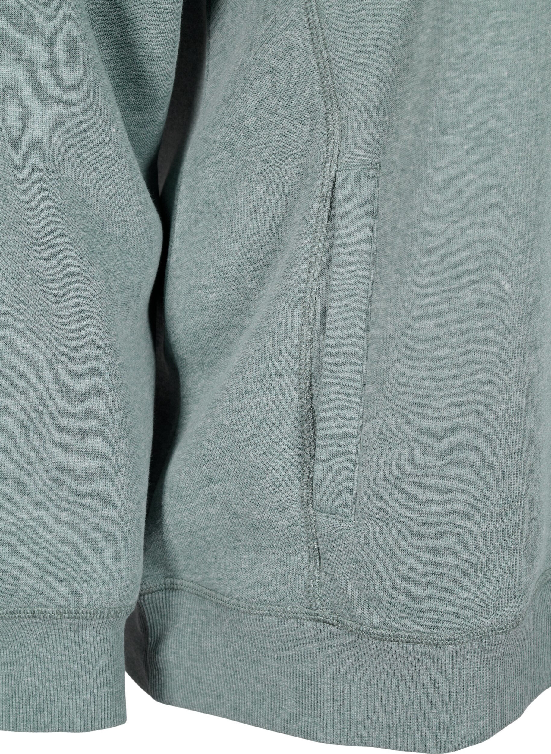 Zizzi FLASH - Sweat-shirt &agrave; col montant, Balsam Green Melange, Packshot image number 3