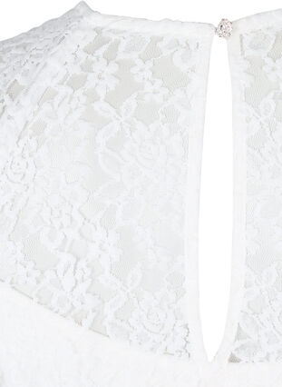 Robe de mariée en dentelle à manches courtes, Star White, Packshot image number 3