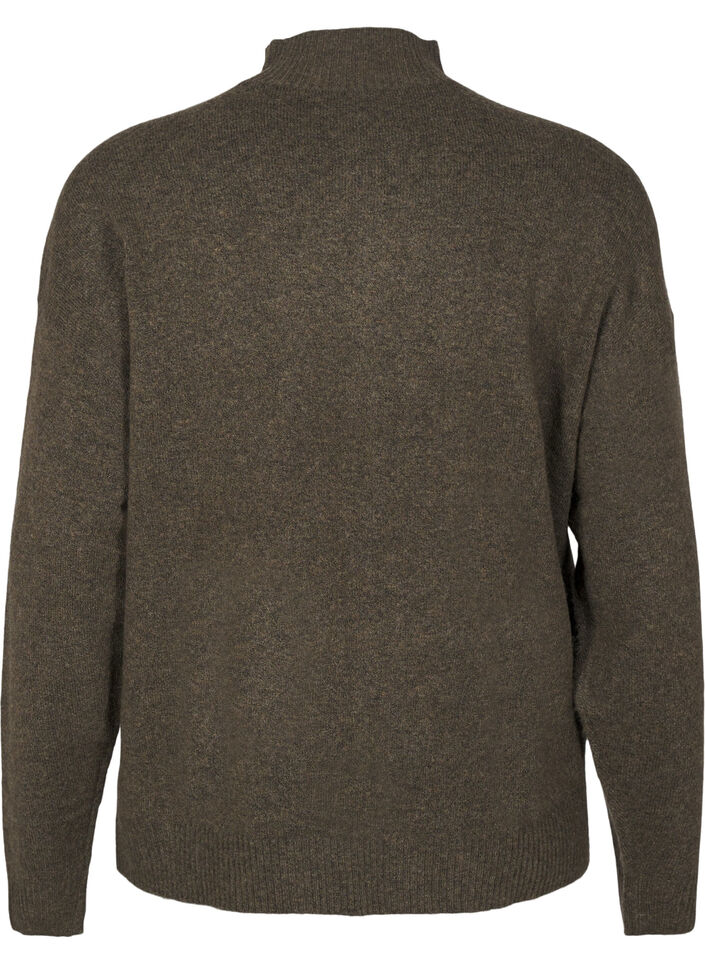 Gebreide wollen blouse met hoge hals, Sea Turtle Mel., Packshot image number 1