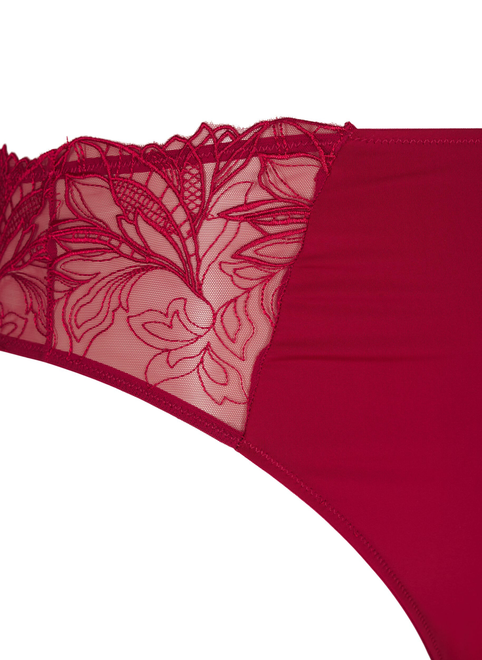 ZizziString en microfibre avec dentelle, Rouge, Packshot image number 3