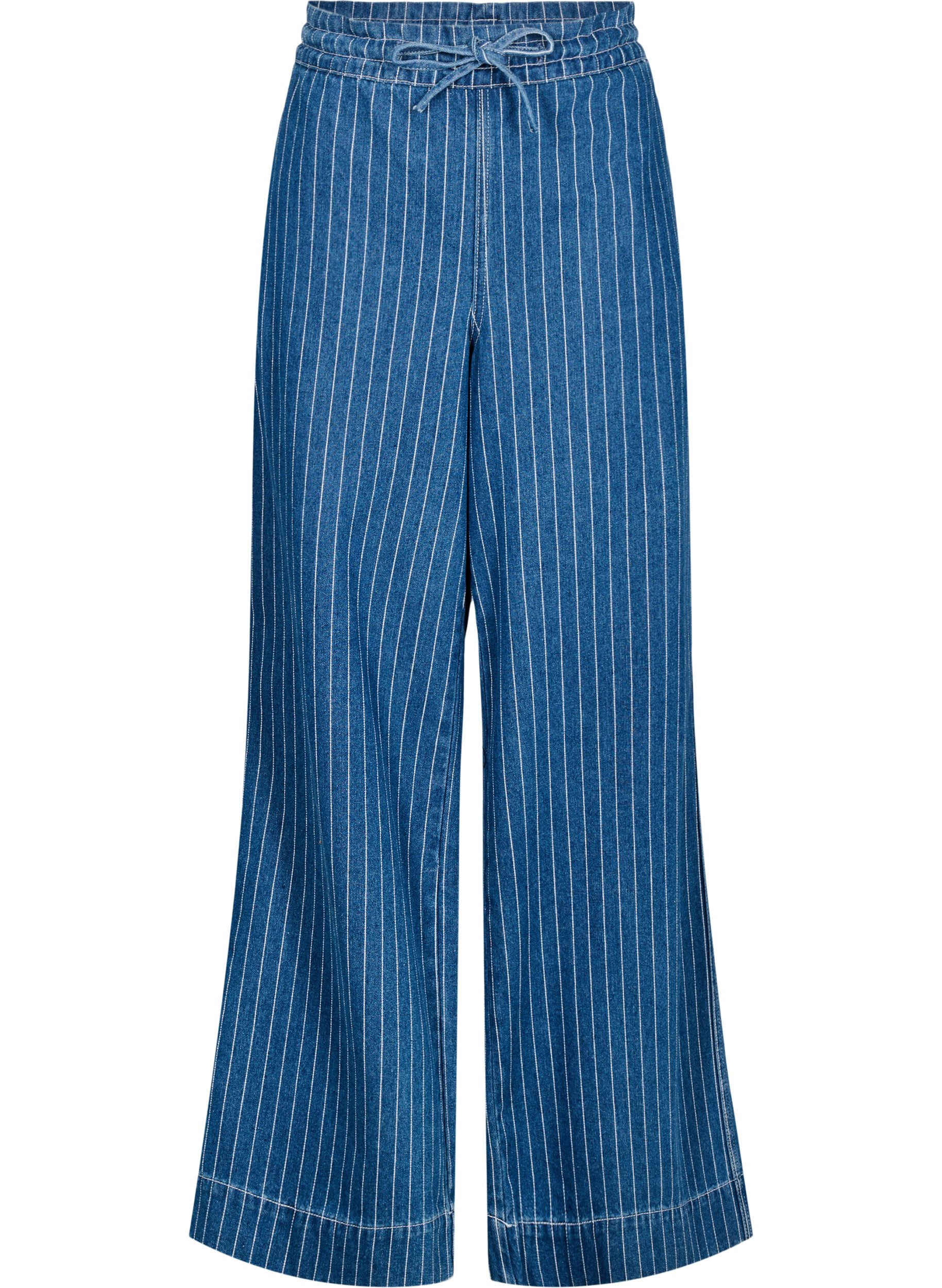 ZizziJean ample &agrave; rayures, Bleu, Packshot image number 0