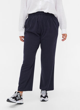 Pantalon rayé avec poches, Night Sky, Model image number 2