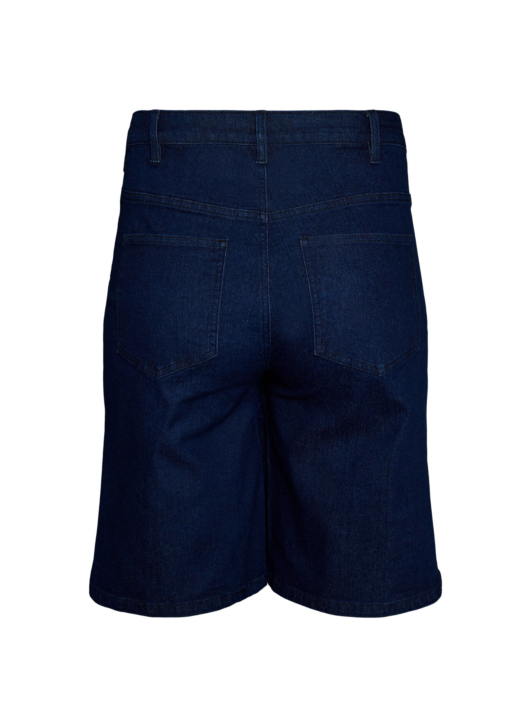 ZizziLosse denim shorts met hoge taille, Blauw, Packshot image number 1