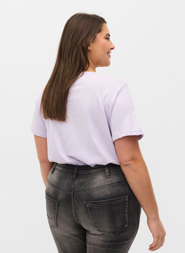 T-shirt en coton à manches courtes avec imprimé, Thistle Bird, Model image number 1