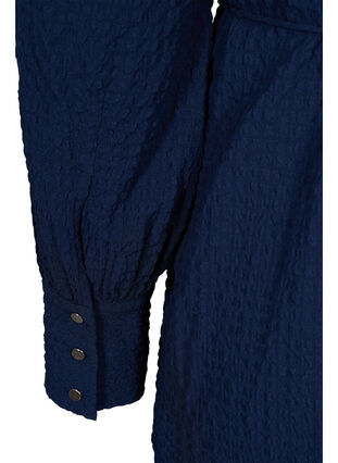 Robe à manches longues avec col en V et cordons de serrage, Navy Blazer, Packshot image number 3