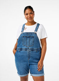 Denim overalls korte broek, Light blue denim, Model