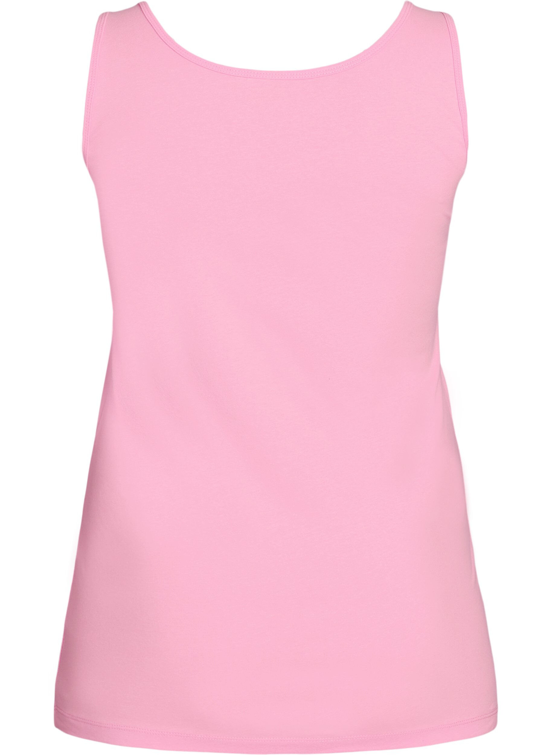 ZizziEffen basic top in katoen, Roze, Packshot image number 1