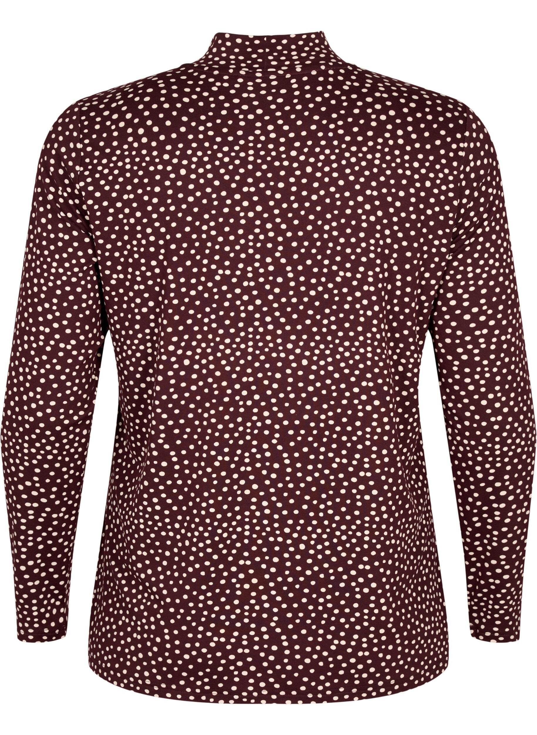 ZizziFLASH - Blouse met lange mouwen en col, Donker Bordeaux, Packshot image number 1
