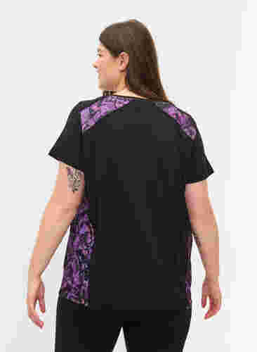 T-shirt de sport avec détails imprimés, Black, Model image number 1