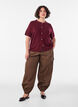 Cardigan en maille avec manches courtes, Bordeaux, Model image number 1
