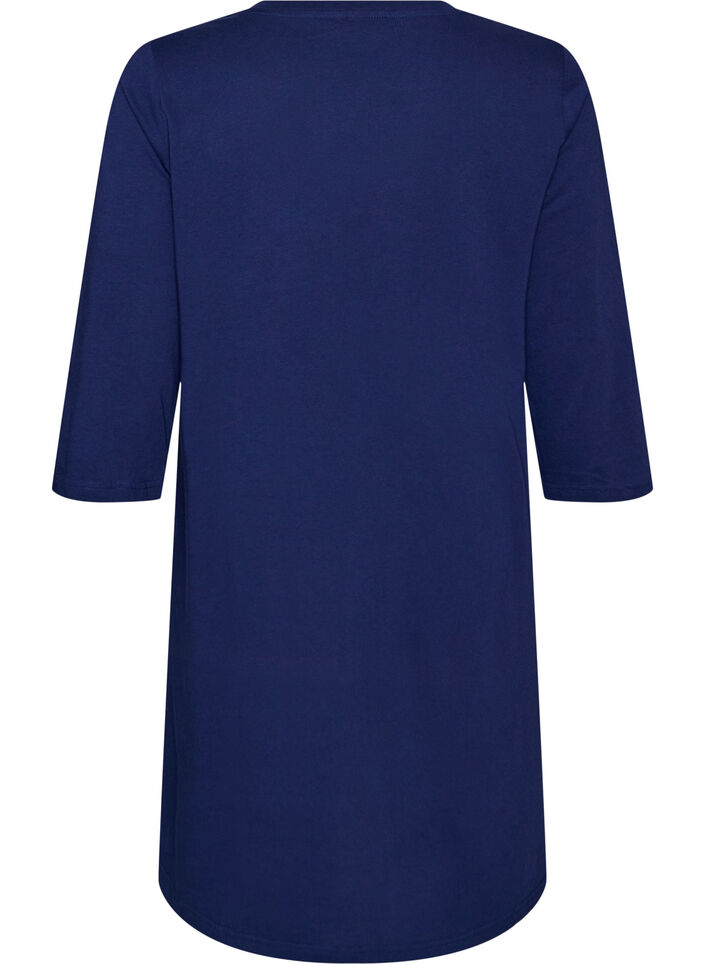 Chemise de nuit en coton bio &agrave; motif de No&euml;l, Bleu, Packshot image number 1