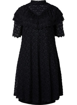 Robe en dentelle avec manches 2/4, Black, Packshot image number 0