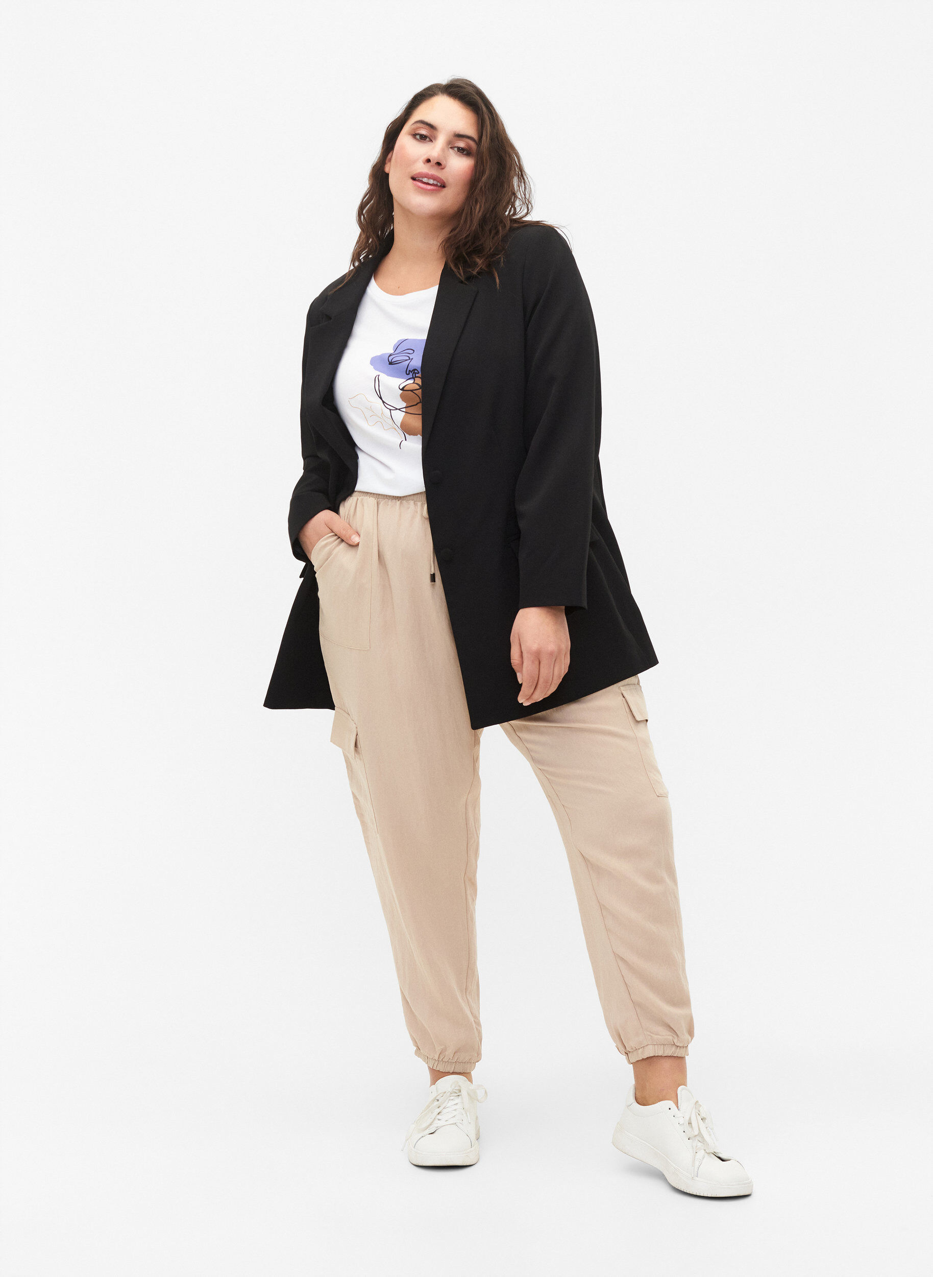 ZizziKlassieke blazer met knoopsluiting, Black, Model image number 2