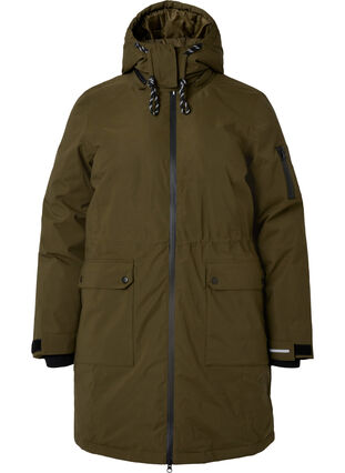 Veste d’hiver fonctionnelle avec capuche et poches, Winter Moss, Packshot image number 0