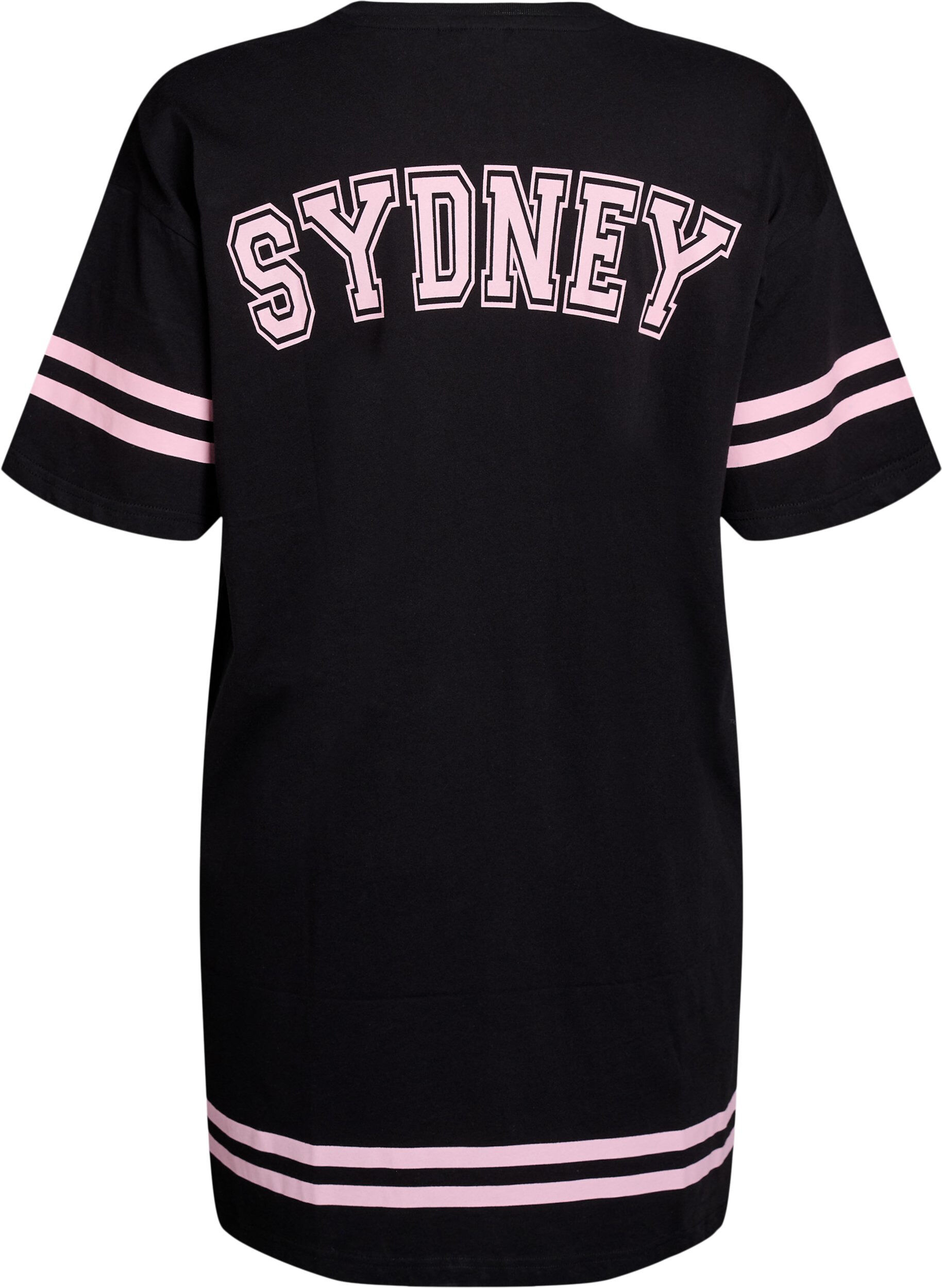 Zizzi Robe T-shirt courte avec d&eacute;tails sport, Noir, Packshot image number 1