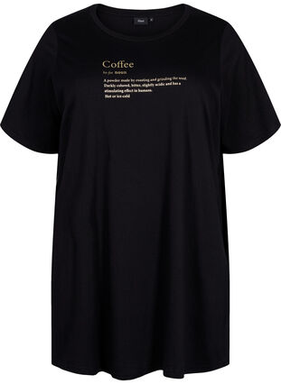 T-shirt de pyjama oversize en coton biologique, Black W. coffee, Packshot image number 0