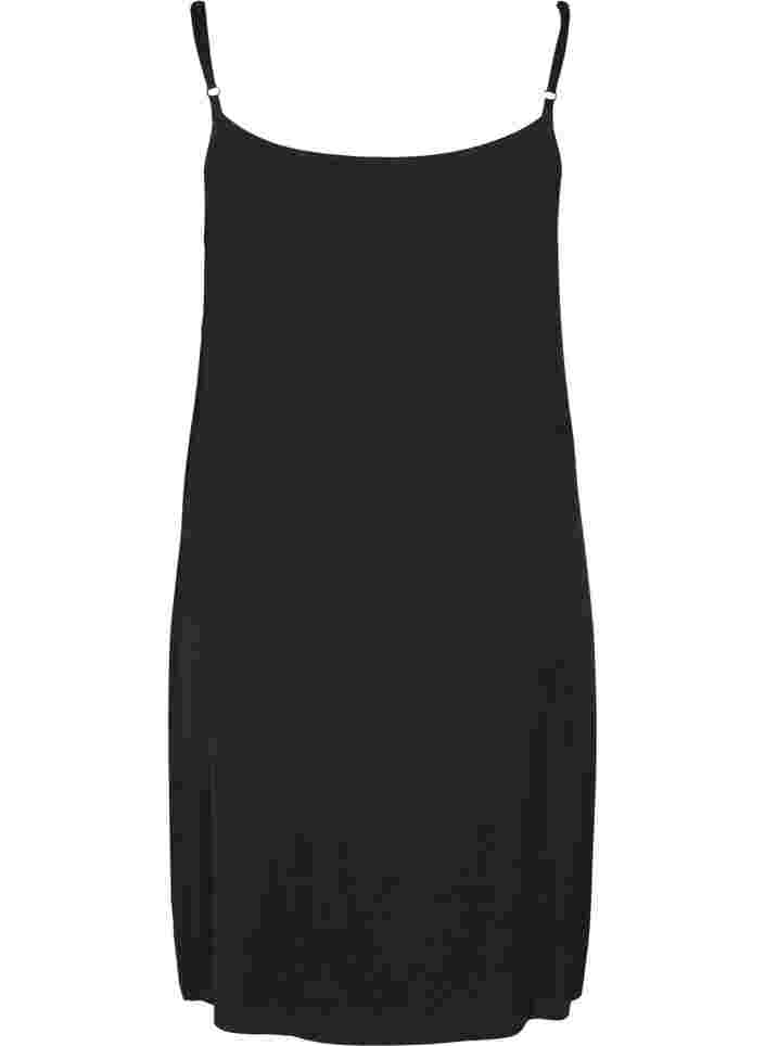 Effen onderjurk in viscose, Black, Packshot image number 1