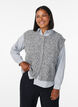 Gebreid vest met patroon en decoratieve knopen, Grijs, Model image number 0