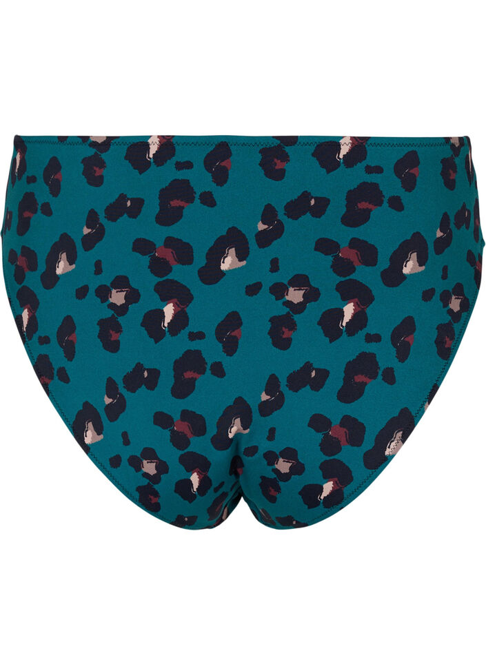 Bikinibroekje met hoge taille, Teal Leopard, Packshot image number 1