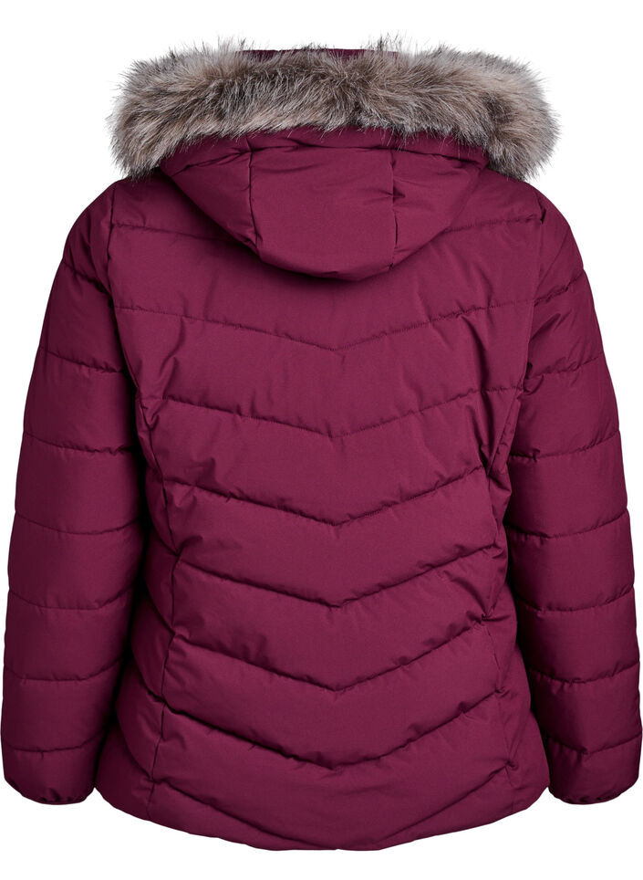 Veste courte &agrave; capuche, Bordeaux fonc&eacute;, Packshot image number 1
