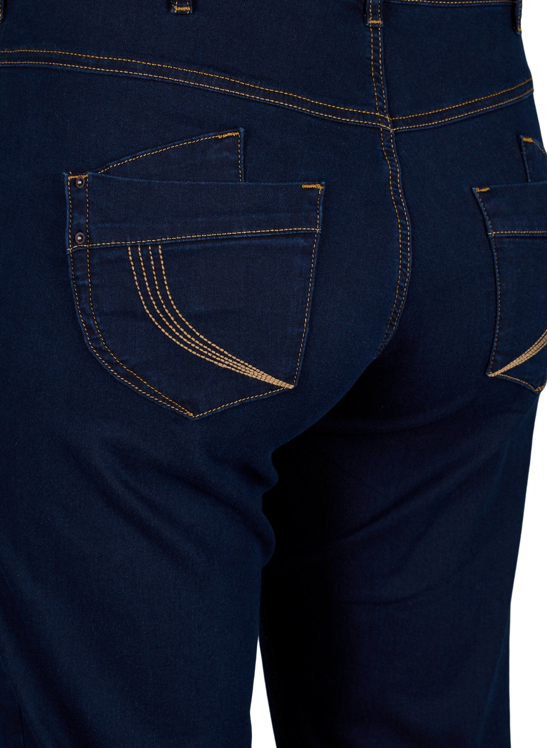 ZizziRegular fit Gemma jeans met hoge taille, Blauw, Packshot image number 3